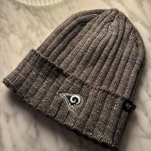 Grey Knit LA Rams Beanie/Skullcap